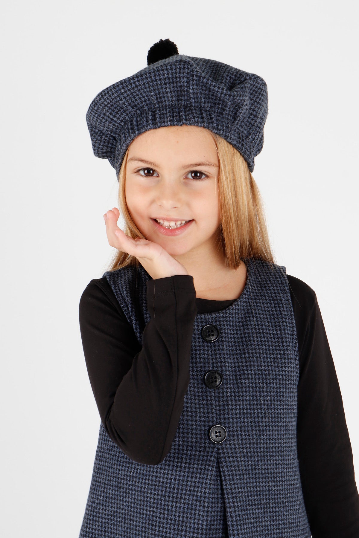 Girl's Button Detailed Badili Hat Dress Ak2403