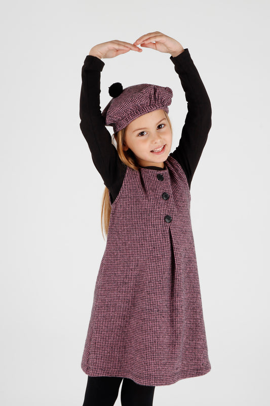 Girl's Button Detailed Badili Hat Dress Ak2403