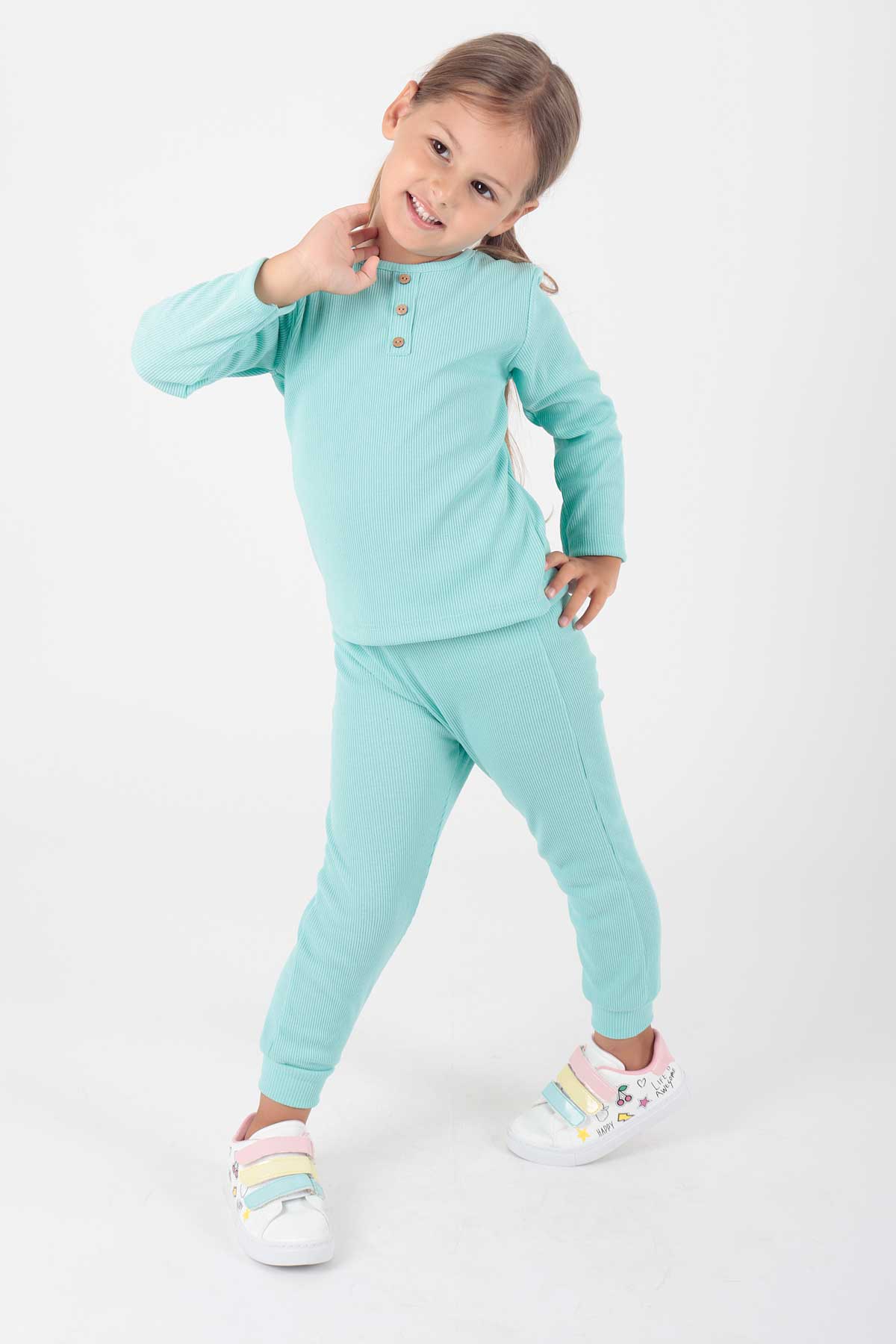 AHENK KİDS 2204 GIRLS' BUTTONED SUIT