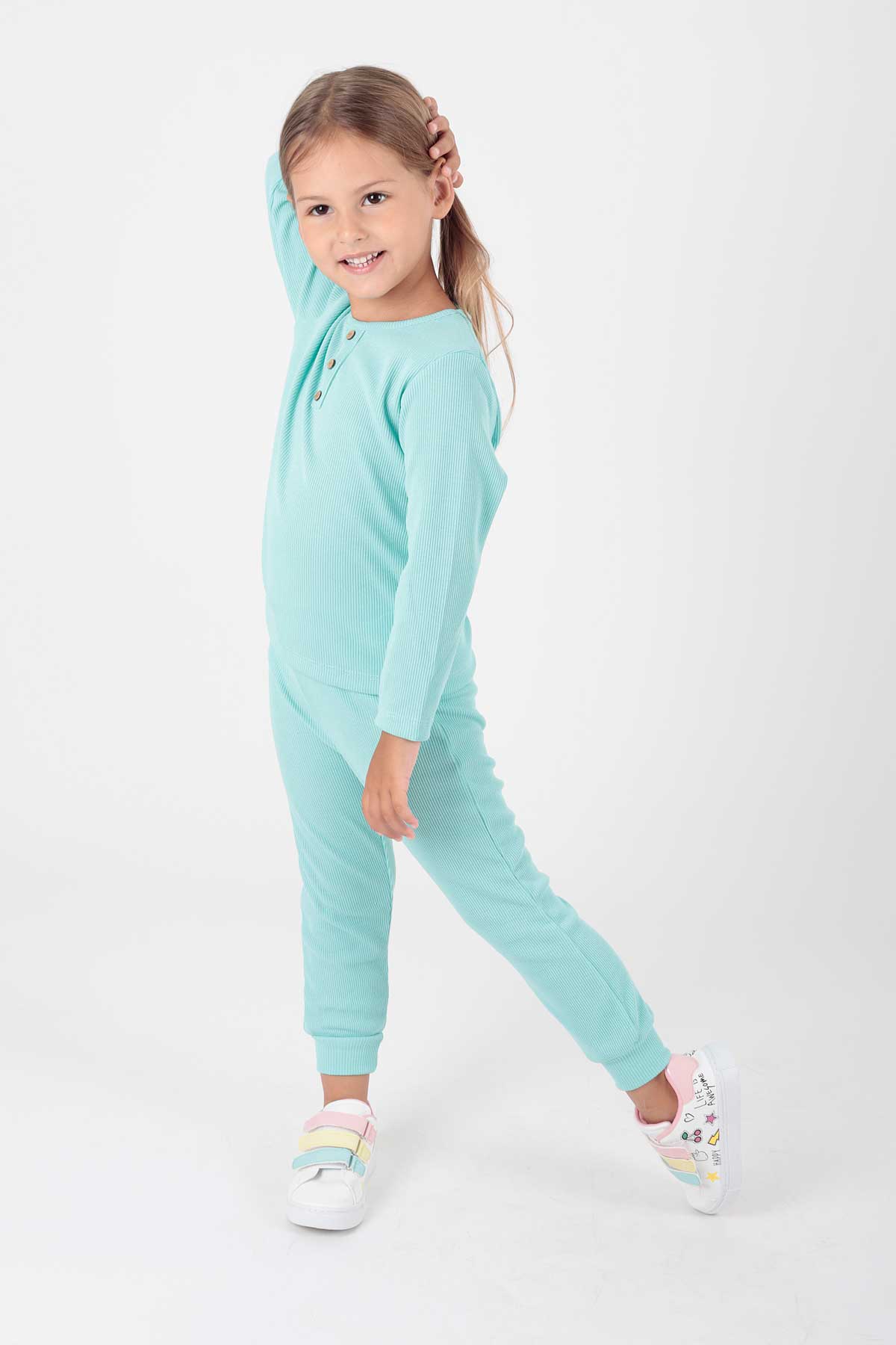 AHENK KİDS 2204 GIRLS' BUTTONED SUIT