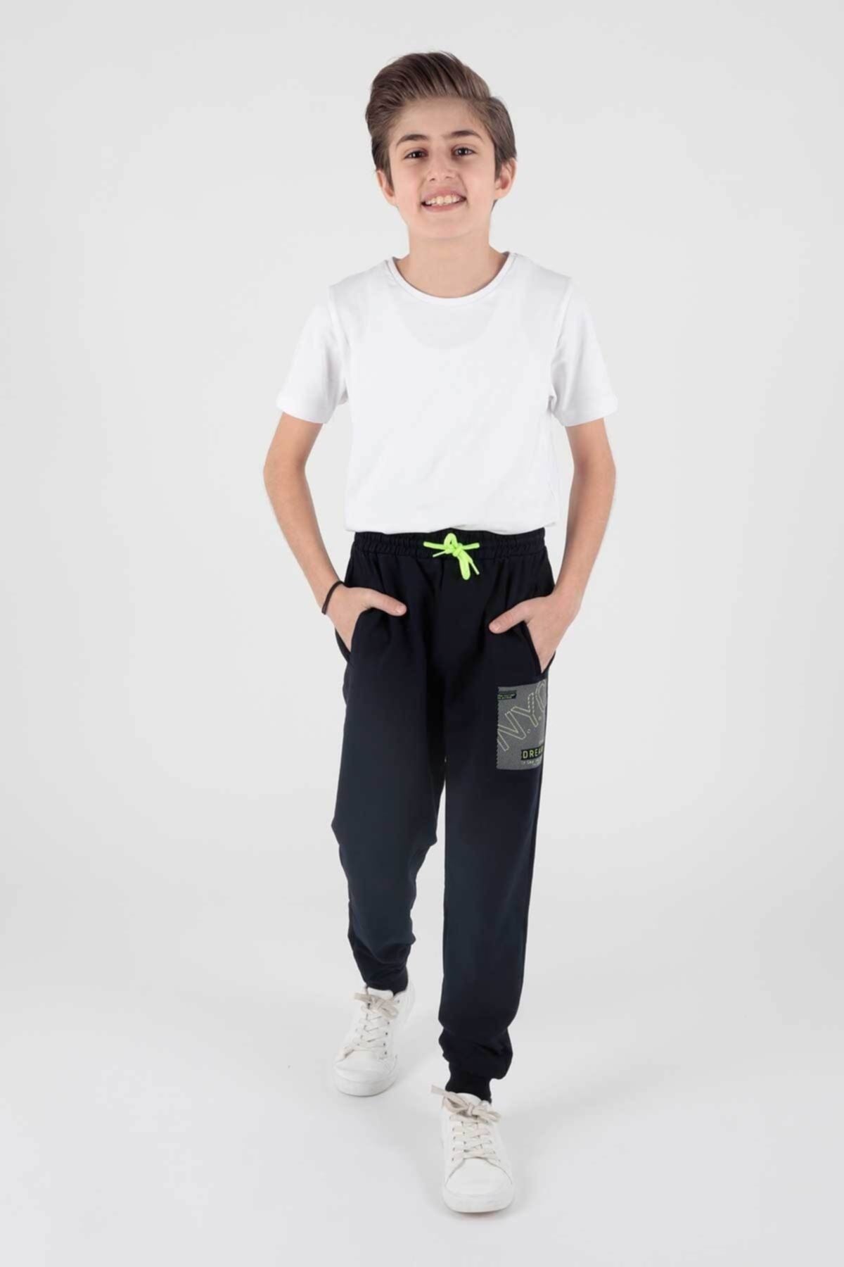 AHENK KIDS AK2093 BOYS NYC NEON CUFFED SWEATPANTS