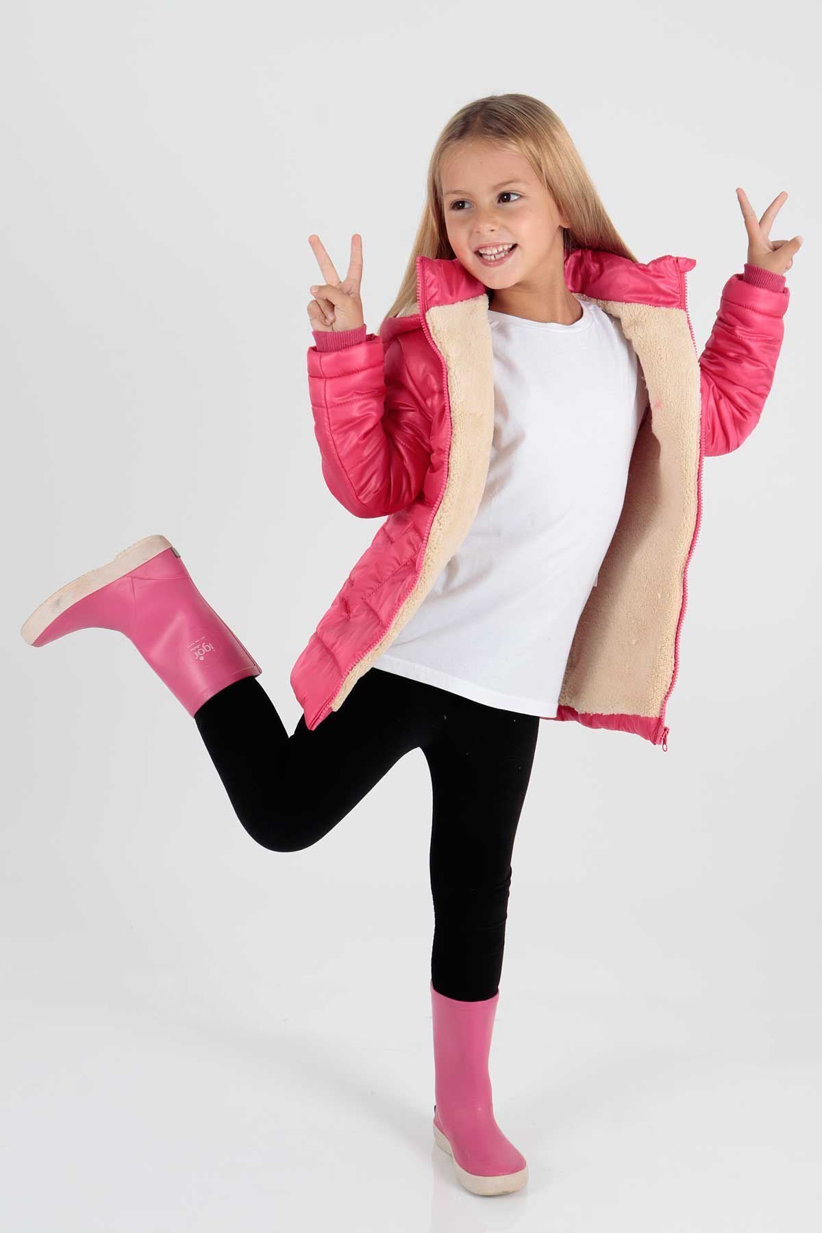 Girl's Coat with Welsoft Inside Girl's Coat Ak2236