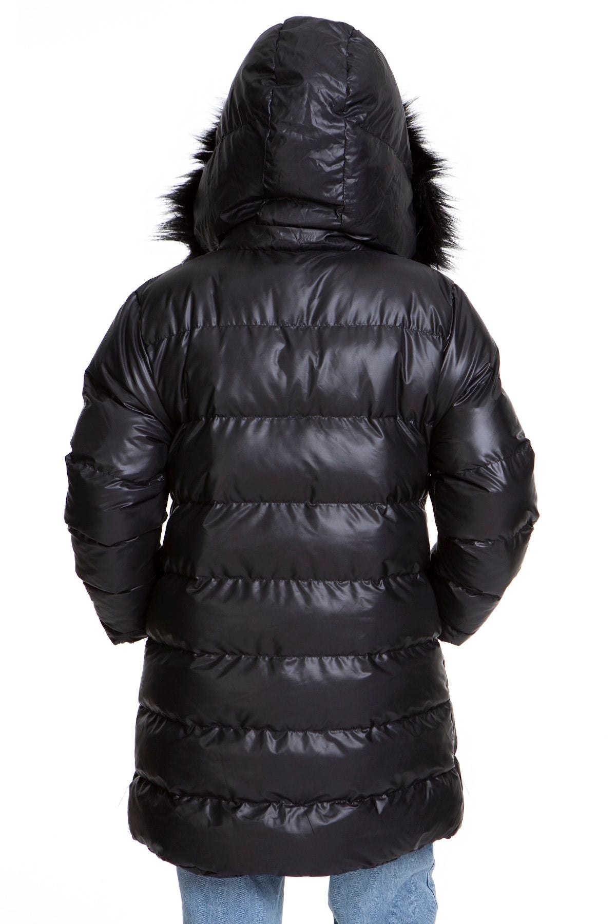 Girl's Plush Trend Inflatable Coat with Fur Welsoft Ak2508