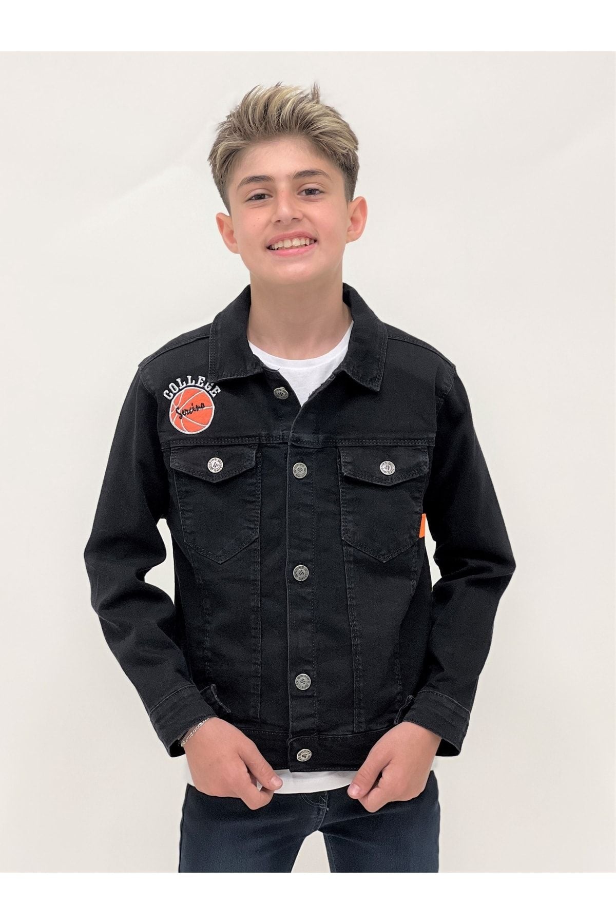 Boy's College Jean Jacket Casual Fashionable Ak22366123