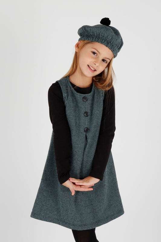 Girl's Button Detailed Badili Hat Dress Ak2403